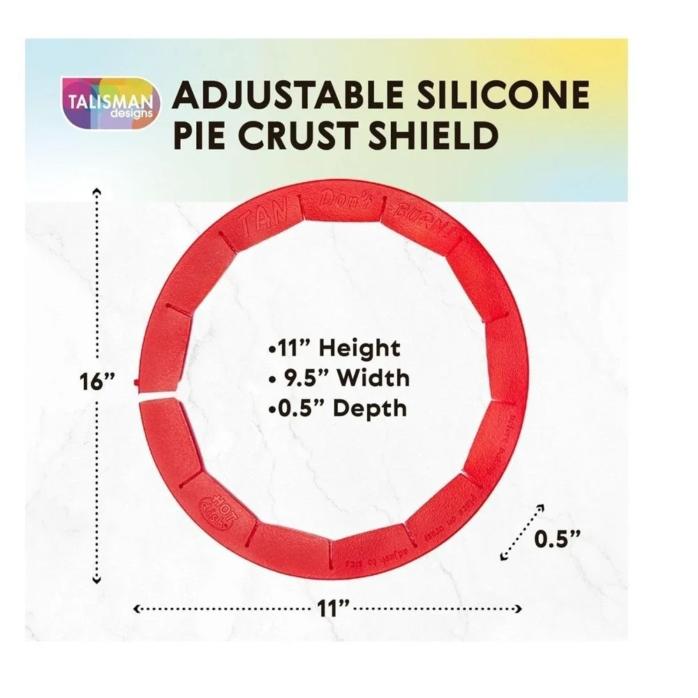 NEW Talisman Designs Adjustable Silicone Pie Crust Shield Red #1507